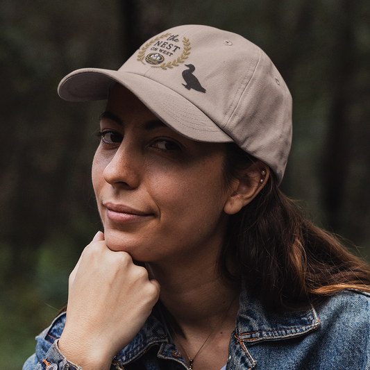 THE NEST ON WEST EMBROIDERED BADGE CLASSIC DAD HAT