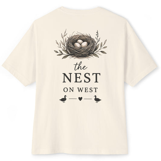 THE NEST ON WEST UNISEX OVERSIZED BOXY TEE
